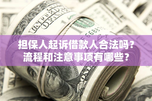 武汉担保人起诉借款人合法吗？流程和注意事项有哪些？