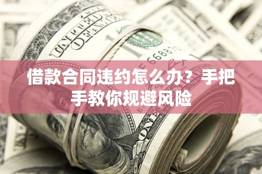 武汉借款合同违约怎么办？手把手教你规避风险