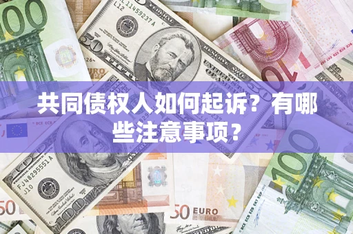武汉共同债权人如何起诉？有哪些注意事项？