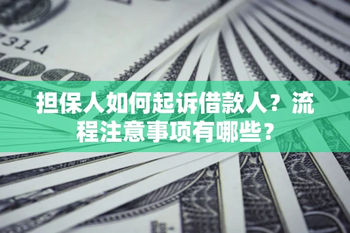 武汉担保人如何起诉借款人？流程注意事项有哪些？